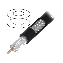 Cablu coaxial RG11 305m sârmă Cu PE negru Ø10,03mm | Electronic-mag.ro | Componente Electronice