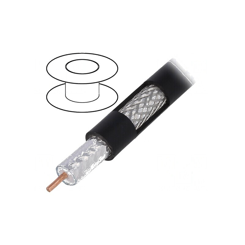 Cablu coaxial RG11 305m sârmă Cu PE negru Ø10,03mm | Electronic-mag.ro | Componente Electronice Cablu coaxial RG11 305m sârmă Cu PE negru Ø10,03mm | Electronic-mag.ro | Componente Electronice