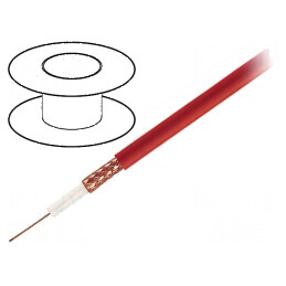 Cablu coaxial RG59-flex litat OFC 0,22mm2 PVC roșu 2kVAC | Electronic-mag.ro | Componente Electronice