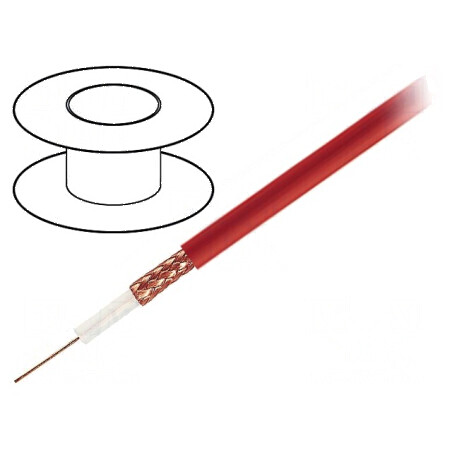 Cablu coaxial RG59-flex litat OFC 0,22mm2 PVC roșu 2kVAC | Electronic-mag.ro | Componente Electronice