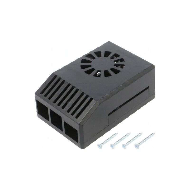 Carcasă ABS neagră pentru Raspberry Pi 4 B - 62mm | Electronic-mag.ro | Componente Electronice Carcasă ABS neagră pentru Raspberry Pi 4 B - 62mm | Electronic-mag.ro | Componente Electronice