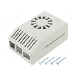 Carcasă pentru Raspberry Pi 4 B ABS gri deschis | Electronic-mag.ro | Componente Electronice