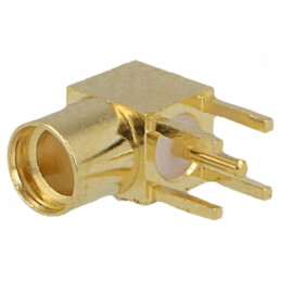 Conector MMCX soclu mamă 90° THT aurit | Electronic-mag.ro | Componente Electronice