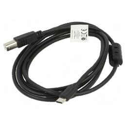 Cablu USB 2.0 USB B la USB C aurit 1,8m negru | Electronic-mag.ro | Componente Electronice