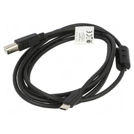 Cablu USB 2.0 USB B la USB C aurit 1,8m negru | Electronic-mag.ro | Componente Electronice