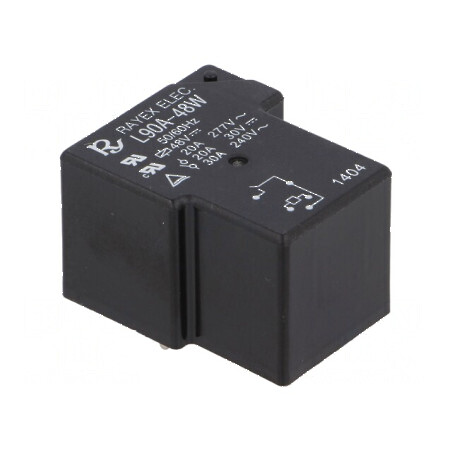 Releu electromagnetic SPST-NO 48VDC 30A L90 PCB | Electronic-mag.ro | Componente Electronice