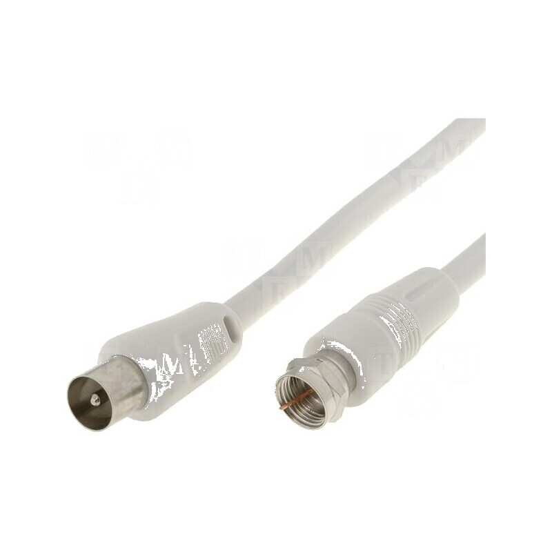 Cablu coaxial alb 2,5m cu mufă F 9,5mm | Electronic-mag.ro | Componente Electronice Cablu coaxial alb 2,5m cu mufă F 9,5mm | Electronic-mag.ro | Componente Electronice