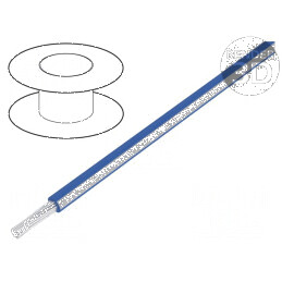 Cablu litat 14AWG PVC albastru-alb 600V 1x14AWG | Electronic-mag.ro | Componente Electronice