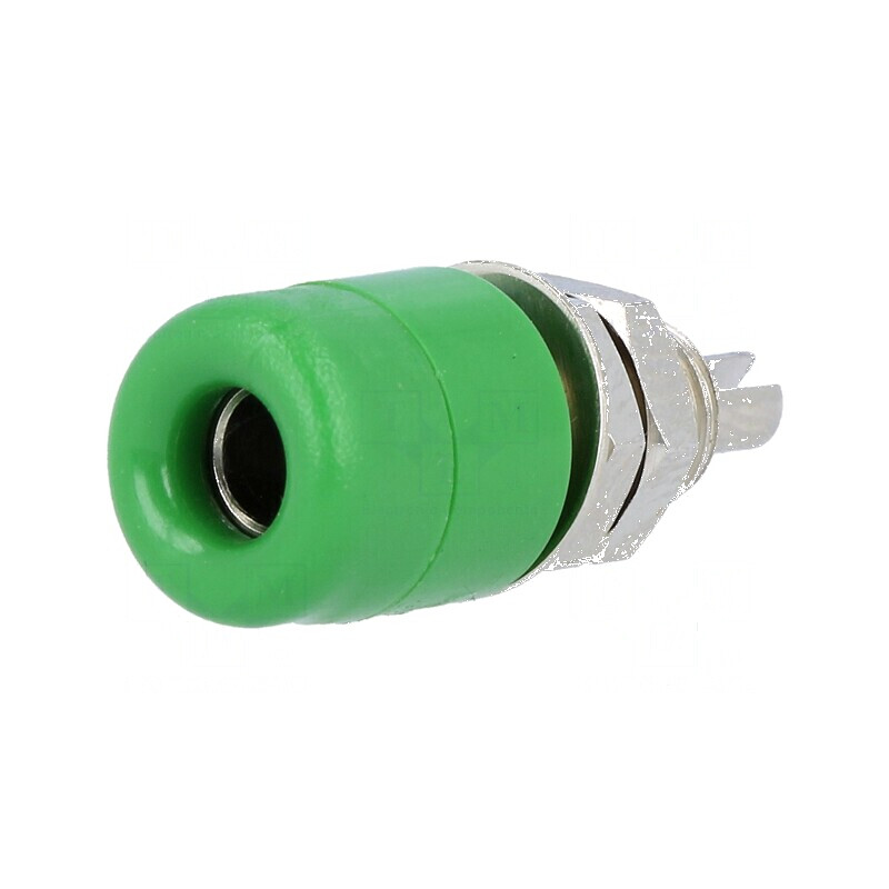 Conector banană 4mm soclu 32A 60VDC verde nichelat 23mm | Electronic-mag.ro | Componente Electronice Conector banană 4mm soclu 32A 60VDC verde nichelat 23mm | Electronic-mag.ro | Componente Electronice