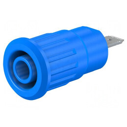 Conector banană 4mm soclu 24A 1kV Ø12,2mm albastru | Electronic-mag.ro | Componente Electronice