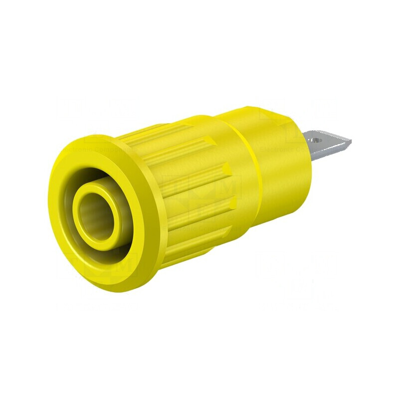 Conector banană 4mm soclu 24A 1kV galben alamă | Electronic-mag.ro | Componente Electronice Conector banană 4mm soclu 24A 1kV galben alamă | Electronic-mag.ro | Componente Electronice