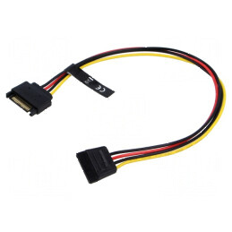 Cablu SATA 15pin tată - 15pin mamă 0,3m 20AWG | Electronic-mag.ro | Componente Electronice
