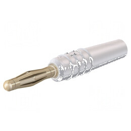 Conector banană 2mm 10A 30VAC 60VDC albă aurit 0,5mm2 | Electronic-mag.ro | Componente Electronice