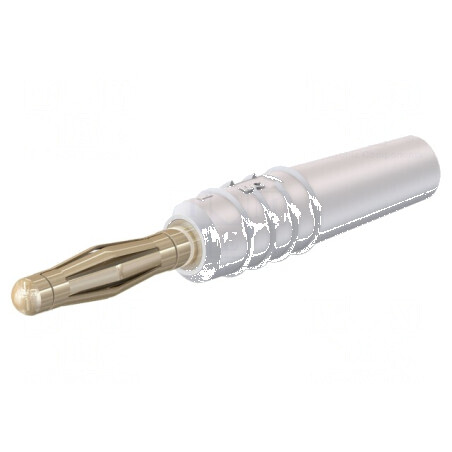Conector banană 2mm 10A 30VAC 60VDC albă aurit 0,5mm2 | Electronic-mag.ro | Componente Electronice