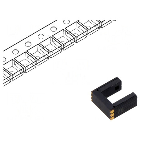 Senzor fotoelectric transmițător-receptor PCB 30mA cu slot | Electronic-mag.ro | Componente Electronice