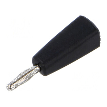 Conector banană 2mm 10A 30VAC 60VDC negru nichelat | Electronic-mag.ro | Componente Electronice