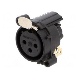Conector XLR soclu mamă 3 PIN 90° THT 6A | Electronic-mag.ro | Componente Electronice