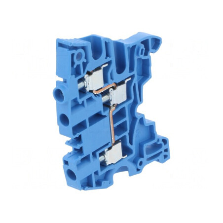 Term. îmbinare şine 0,2-6mm² 1 piste 3 borne albastră SNK | Electronic-mag.ro | Componente Electronice
