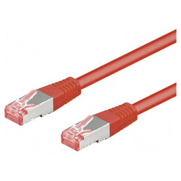 Patch cord S/FTP 6 LSZH roșu 1m 28AWG fără halogen | Electronic-mag.ro | Componente Electronice