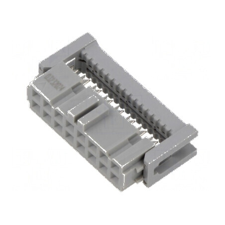 Conector IDC mufă mamă 16 PIN 1,27mm 2,5A pentru cablu-bandă | Electronic-mag.ro | Componente Electronice