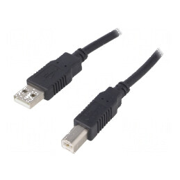 Cablu USB 2.0 A la B 1m negru Fire: Cu | Electronic-mag.ro | Componente Electronice