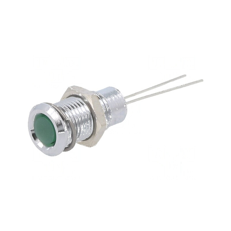 Lampă LED super plată verde 2,2VDC Ø8mm IP40 2pin | Electronic-mag.ro | Componente Electronice Lampă LED super plată verde 2,2VDC Ø8mm IP40 2pin | Electronic-mag.ro | Componente Electronice