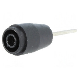 Conector banană 4mm soclu 25A 1kV negru nichelat pentru PCB | Electronic-mag.ro | Componente Electronice