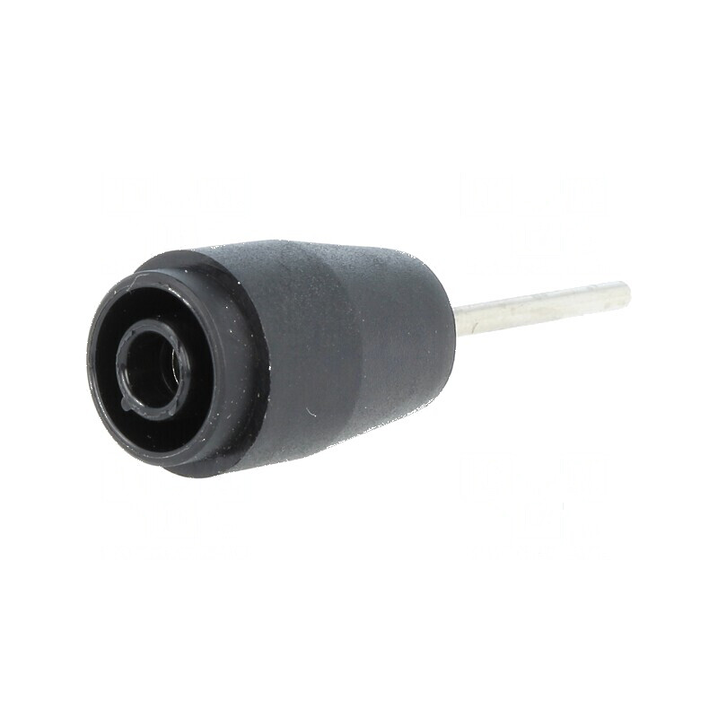 Conector banană 4mm soclu 25A 1kV negru nichelat pentru PCB | Electronic-mag.ro | Componente Electronice