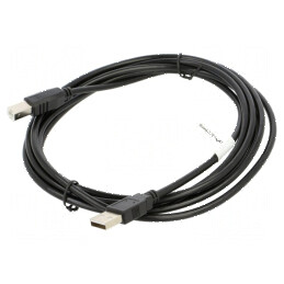 Cablu USB 2.0 A la B 3m negru aurit Fire: Cu | Electronic-mag.ro | Componente Electronice