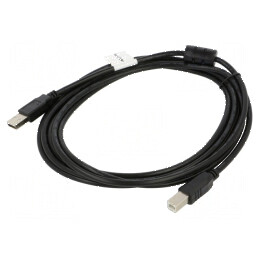 Cablu USB 2.0 A la B, 3m, negru, mufă aurită | Electronic-mag.ro | Componente Electronice