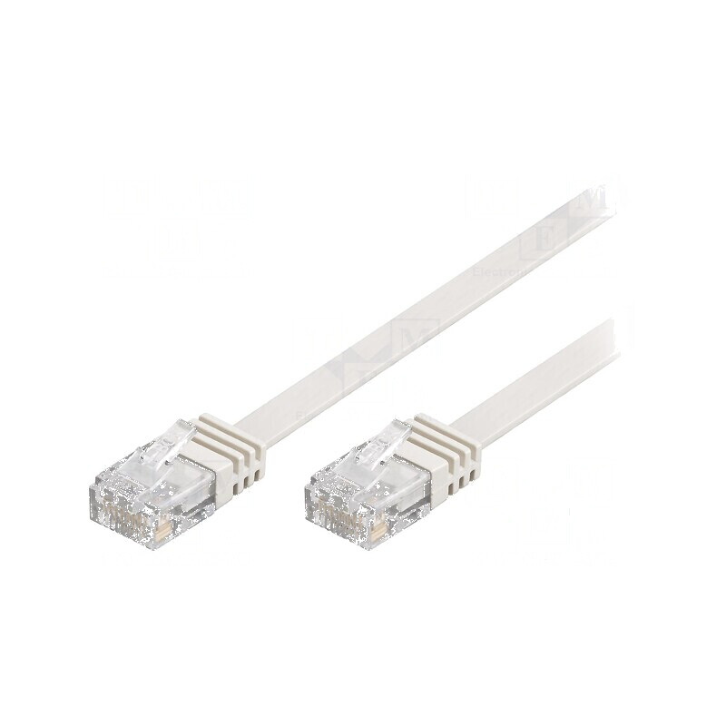 Patch cord U/UTP 5e litat CCA PVC alb 1,5m cablu plat | Electronic-mag.ro | Componente Electronice Patch cord U/UTP 5e litat CCA PVC alb 1,5m cablu plat | Electronic-mag.ro | Componente Electronice