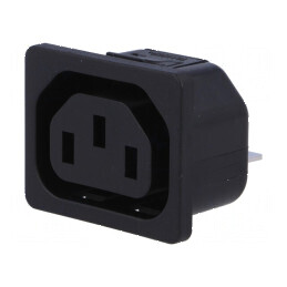 Conector alimentare AC soclu mamă 10A 250VAC IEC 60320 IP30 | Electronic-mag.ro | Componente Electronice