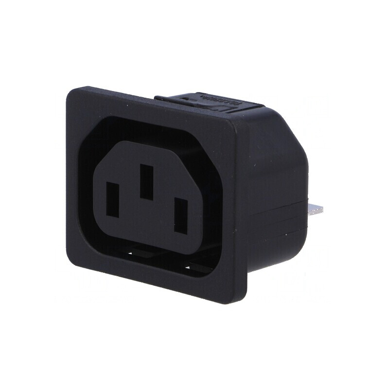 Conector alimentare AC soclu mamă 10A 250VAC IEC 60320 IP30 | Electronic-mag.ro | Componente Electronice