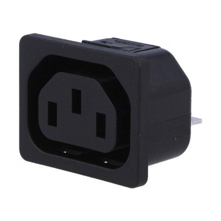 Conector alimentare AC soclu mamă 10A 250VAC IEC 60320 IP30 | Electronic-mag.ro | Componente Electronice