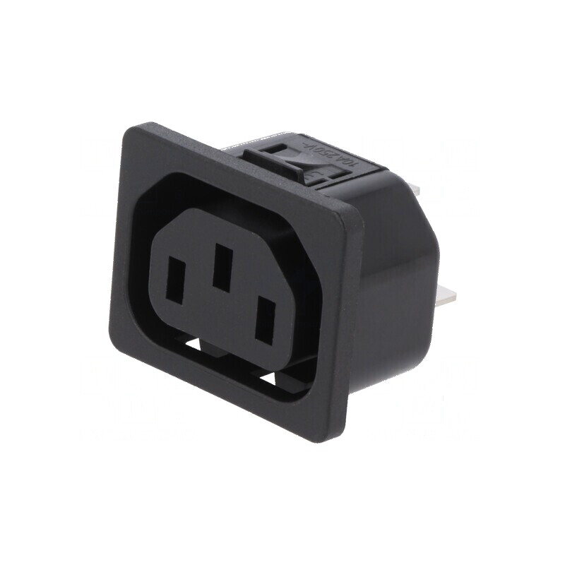 Conector alimentare AC soclu mamă 10A 250VAC IEC 60320 IP30 | Electronic-mag.ro | Componente Electronice