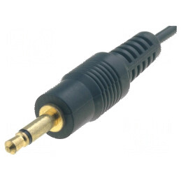 Cablu Jack 3.5mm 2pin aurit 0.8m negru mono | Electronic-mag.ro | Componente Electronice