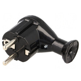 Conector alimentare AC 2P PE 230VAC 16A negru | Electronic-mag.ro | Componente Electronice