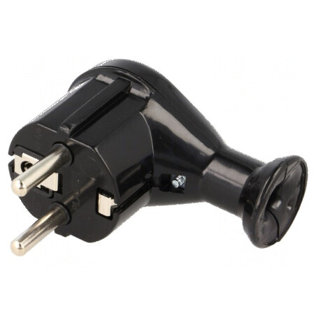 Conector alimentare AC 2P PE 230VAC 16A negru | Electronic-mag.ro | Componente Electronice