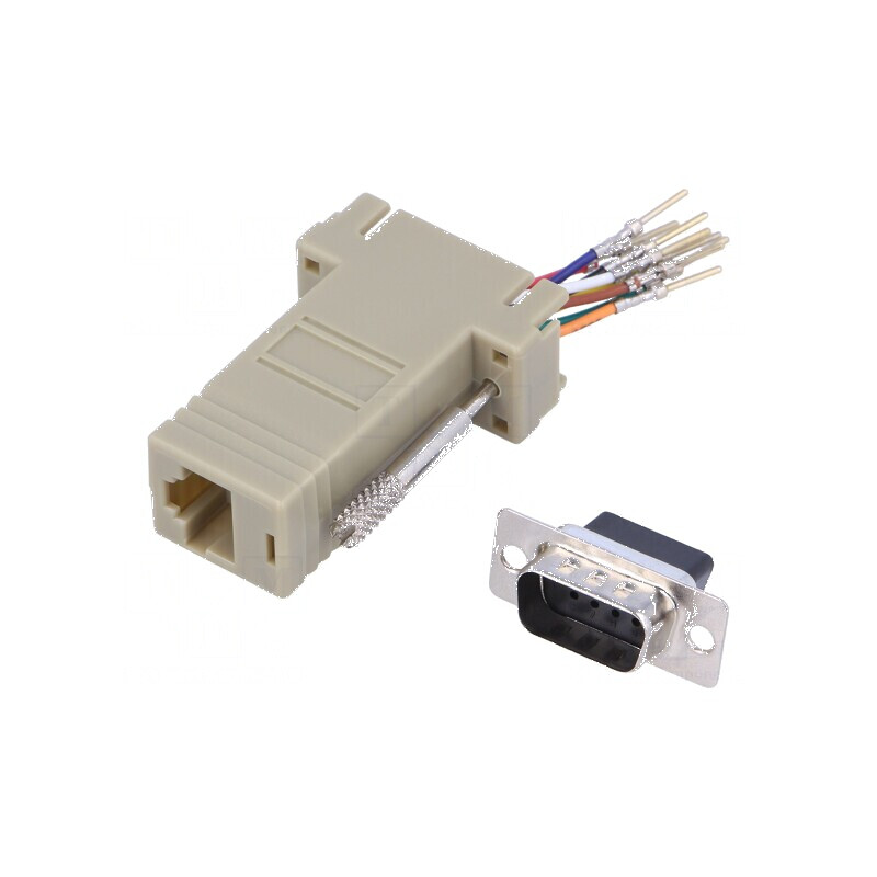 Adaptor D-Sub 9pin tată la RJ45 soclu | Electronic-mag.ro | Componente Electronice