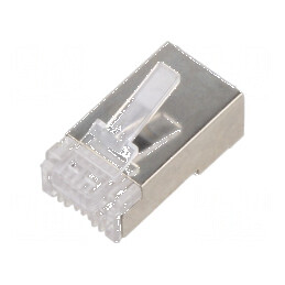 Conector RJ45 ecranat Cat 5e cu 8 pini pentru trecere pe cablu | Electronic-mag.ro | Componente Electronice