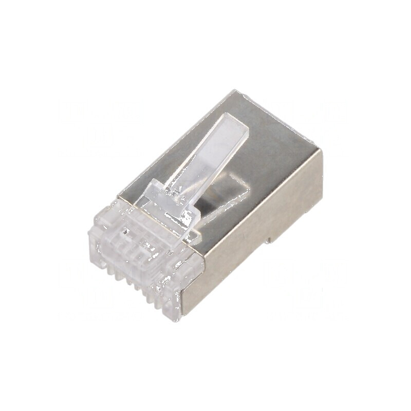 Conector RJ45 ecranat Cat 5e cu 8 pini pentru trecere pe cablu | Electronic-mag.ro | Componente Electronice