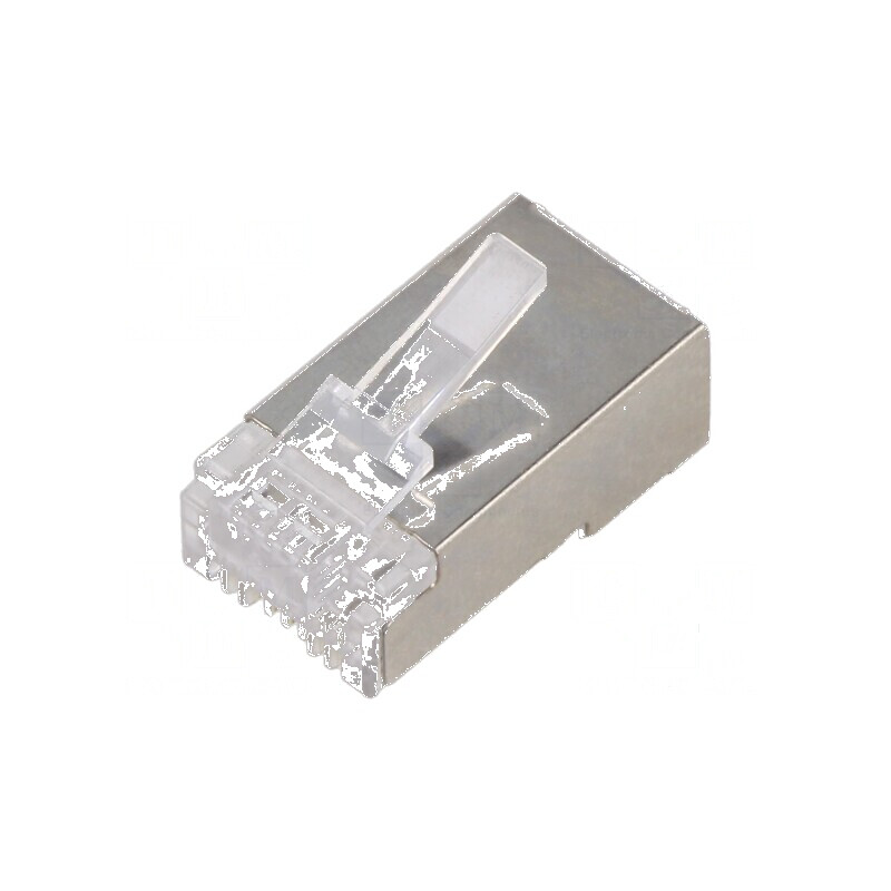 Conector RJ45 Cat 6 ecranat, mufă PIN 8, de trecere pe cablu | Electronic-mag.ro | Componente Electronice