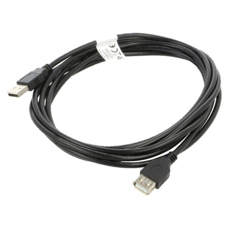 Cablu USB 2.0 A-A 3m negru, mufă aurită | Electronic-mag.ro | Componente Electronice