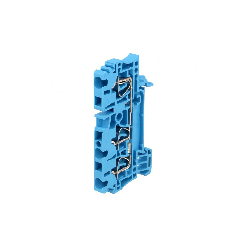 Termoconector de șine 2,5mm² 1 pistă 3 borne albastru Wemid | Electronic-mag.ro | Componente Electronice