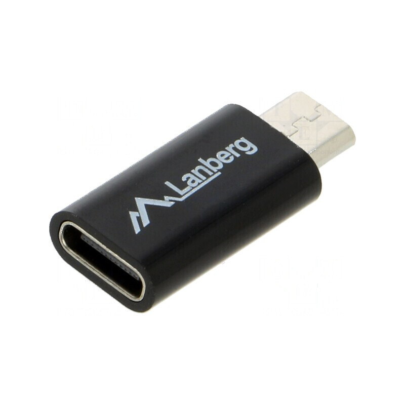 Adaptor USB 2.0 Micro B la USB C, Nichelat Negru | Electronic-mag.ro | Componente Electronice