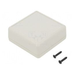 Carcasă universală ABS gri deschis 66,5mm x 66,5mm x 28mm | Electronic-mag.ro | Componente Electronice
