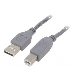 Cablu USB 2.0 A la B aurit 1,8m gri | Electronic-mag.ro | Componente Electronice