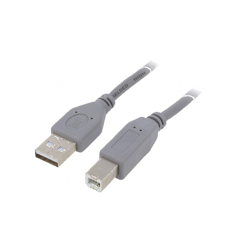 Cablu USB 2.0 A la B aurit 1,8m gri | Electronic-mag.ro | Componente Electronice