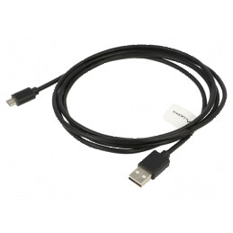 Cablu USB 2.0 A la micro B aurit 1,8m negru | Electronic-mag.ro | Componente Electronice