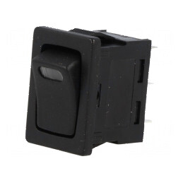Rocker Switch SPST 16A 12VDC Negru cu LED | Electronic-mag.ro | Componente Electronice